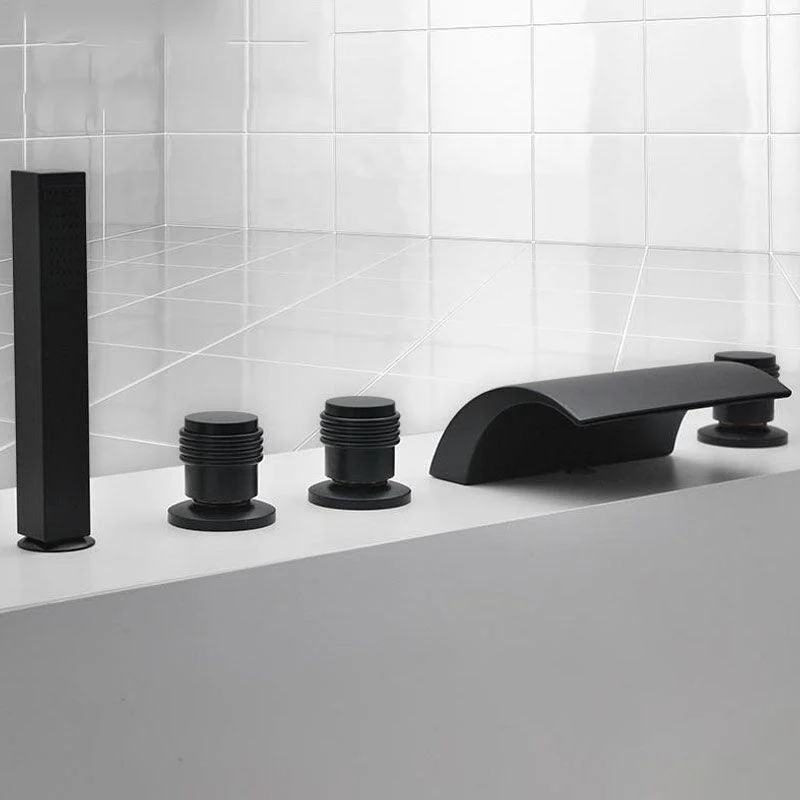 Modern Waterfall Spout Tub Tap Bathroom Low Arc Bathtub Tap -Bathlova