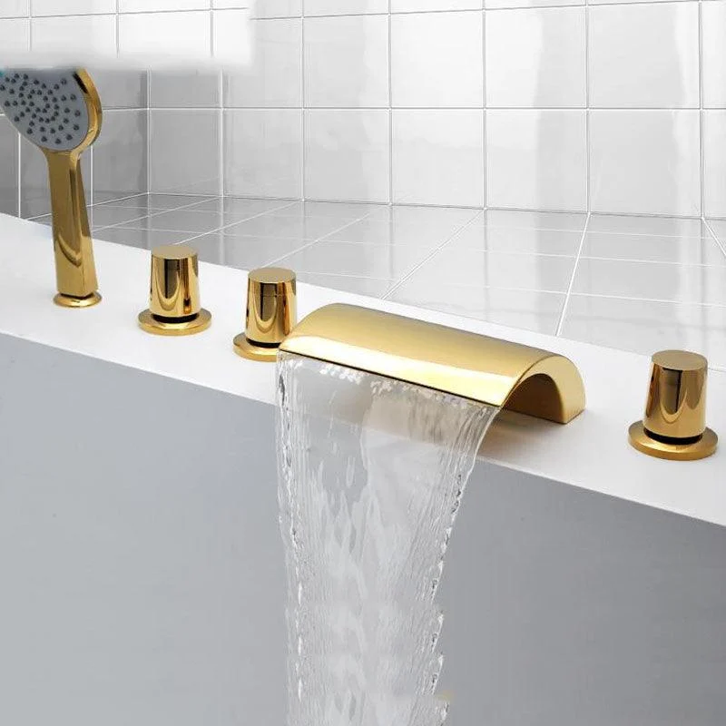 Modern Waterfall Spout Tub Tap Bathroom Low Arc Bathtub Tap -Bathlova