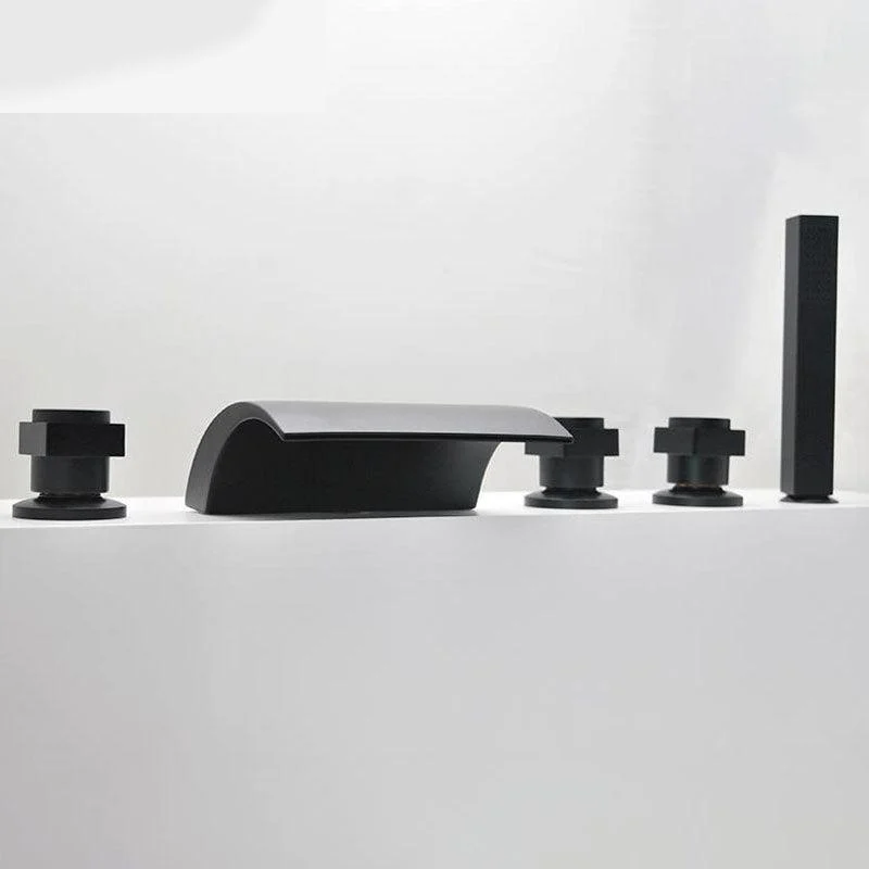 Modern Waterfall Spout Tub Tap Bathroom Low Arc Bathtub Tap -Bathlova