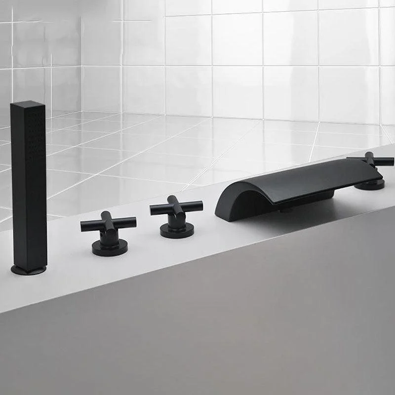 Modern Waterfall Spout Tub Tap Bathroom Low Arc Bathtub Tap -Bathlova