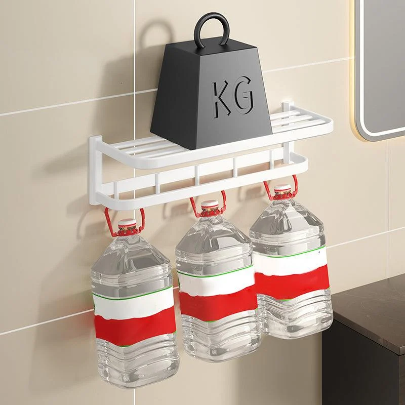 Modern White Bath Hardware Set Bath Shelf Paper Holder Bathroom Accessory Kit -Bathlova