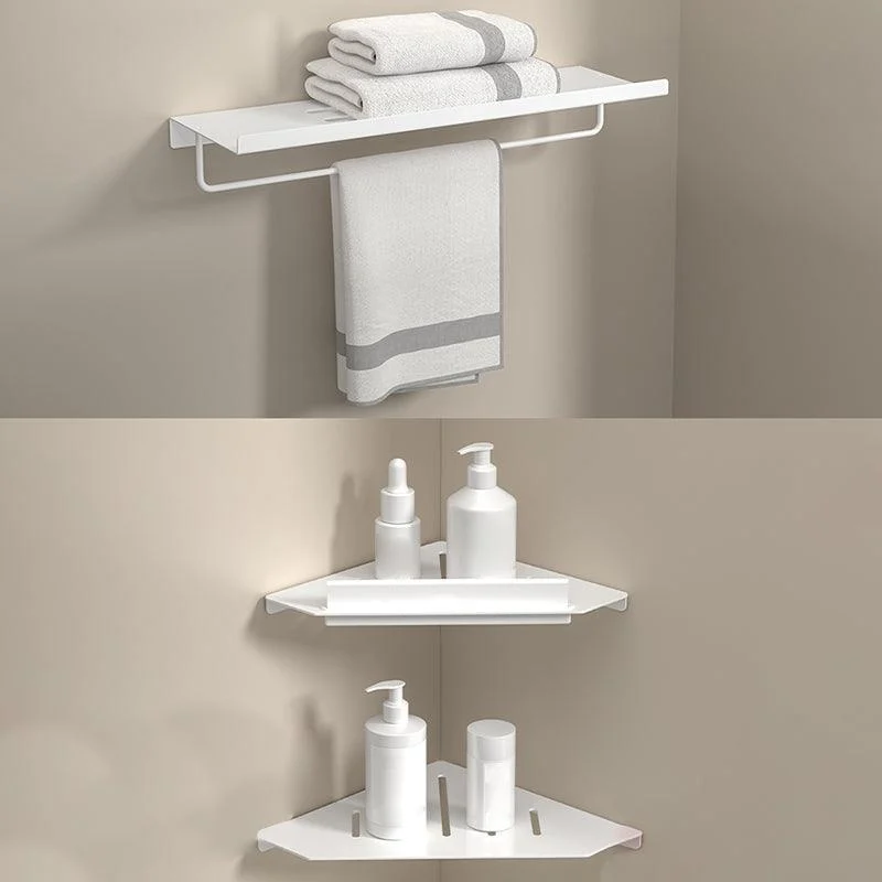 Modern White Bath Hardware Set Bath Shelf Paper Holder Bathroom Accessory Kit -Bathlova