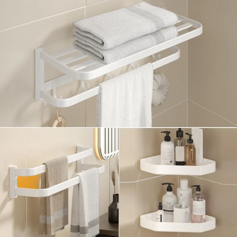 Modern White Bath Hardware Set Bath Shelf Paper Holder Bathroom Accessory Kit -Bathlova