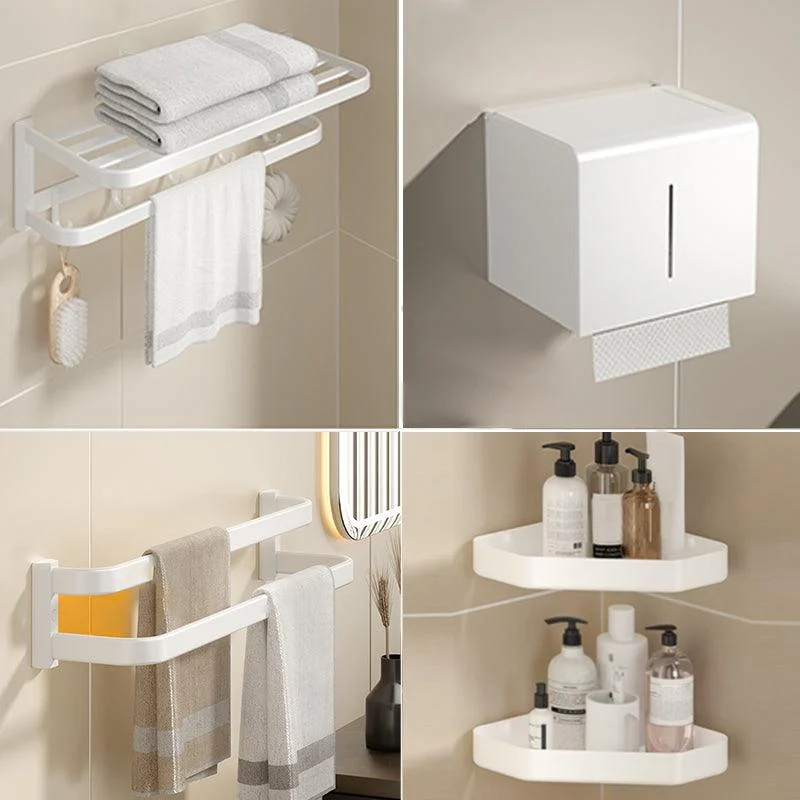 Modern White Bath Hardware Set Bath Shelf Paper Holder Bathroom Accessory Kit -Bathlova