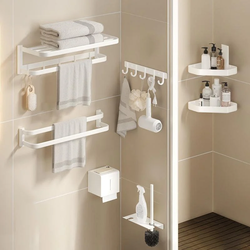 Modern White Bath Hardware Set Bath Shelf Paper Holder Bathroom Accessory Kit -Bathlova