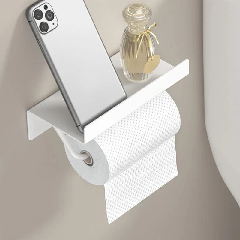 Modern White Bath Hardware Set Bath Shelf Paper Holder Bathroom Accessory Kit -Bathlova