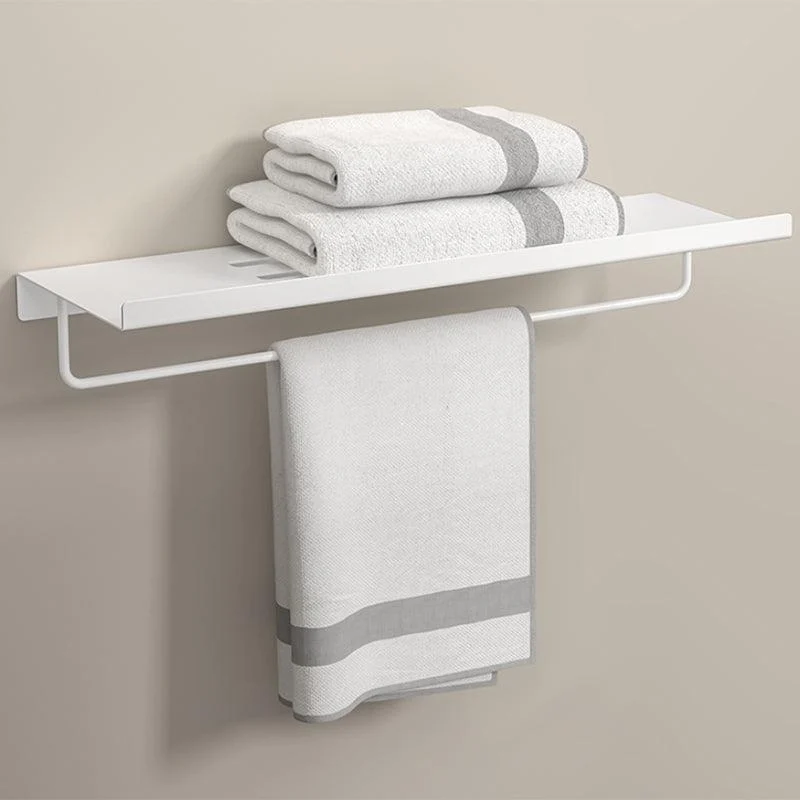 Modern White Bath Hardware Set Bath Shelf Paper Holder Bathroom Accessory Kit -Bathlova