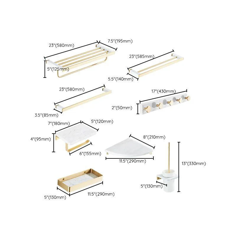 Modern White Bathroom Accessory As Individual Or As a Set in Marble -Bathlova