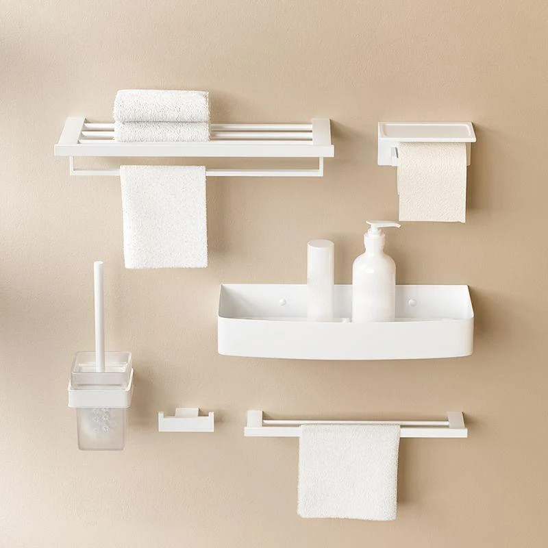 Modern White Bathroom Accessory Set Stainless Steel Bath Hardware Set -Bathlova