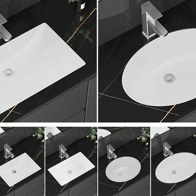 Modern White Bathroom Sink Porcelain Trough Bathroom Sink with Tap -Bathlova