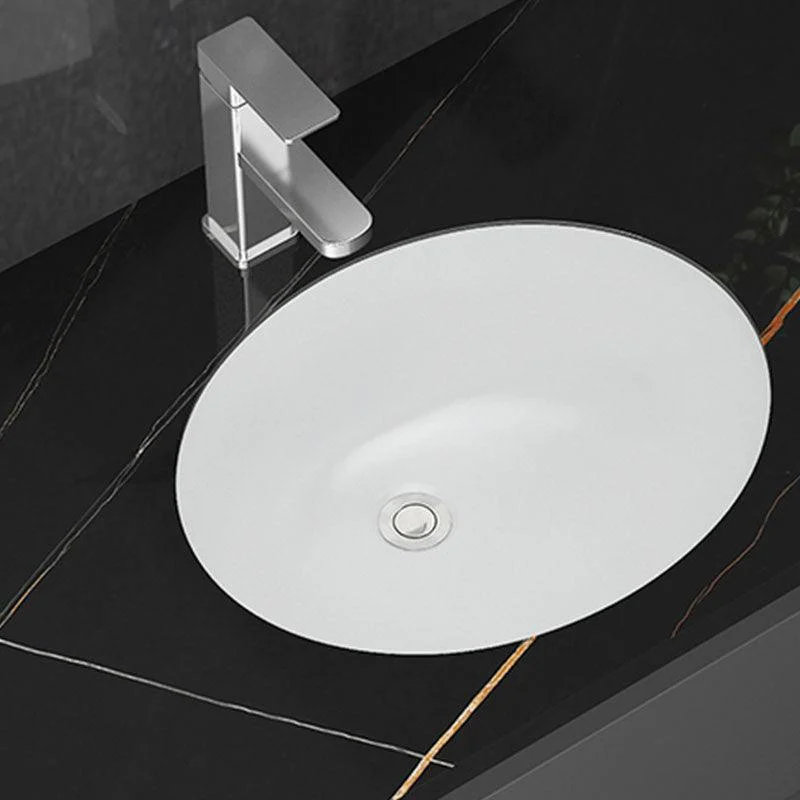 Modern White Bathroom Sink Porcelain Trough Bathroom Sink with Tap -Bathlova