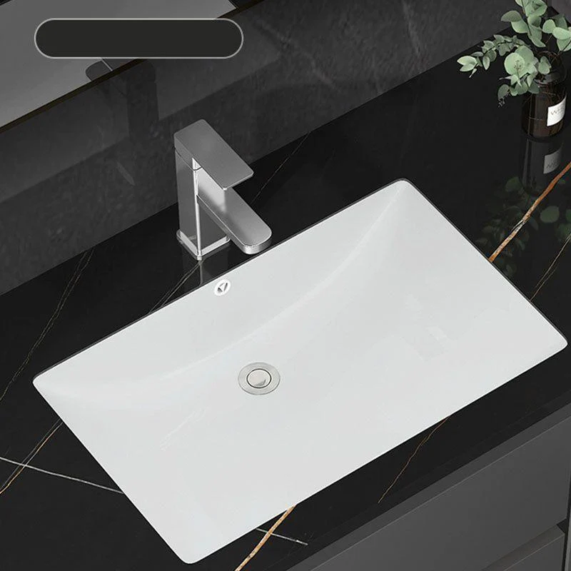 Modern White Bathroom Sink Porcelain Trough Bathroom Sink with Tap -Bathlova