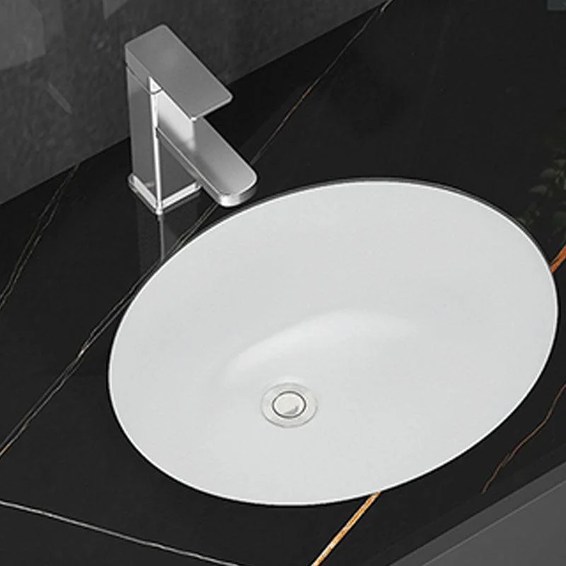 Modern White Bathroom Sink Porcelain Trough Bathroom Sink with Tap -Bathlova