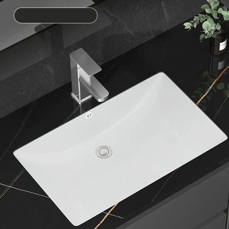 Modern White Bathroom Sink Porcelain Trough Bathroom Sink with Tap -Bathlova