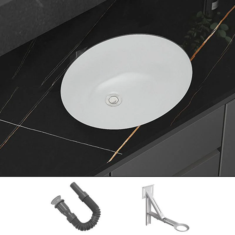 Modern White Bathroom Sink Porcelain Trough Bathroom Sink with Tap -Bathlova