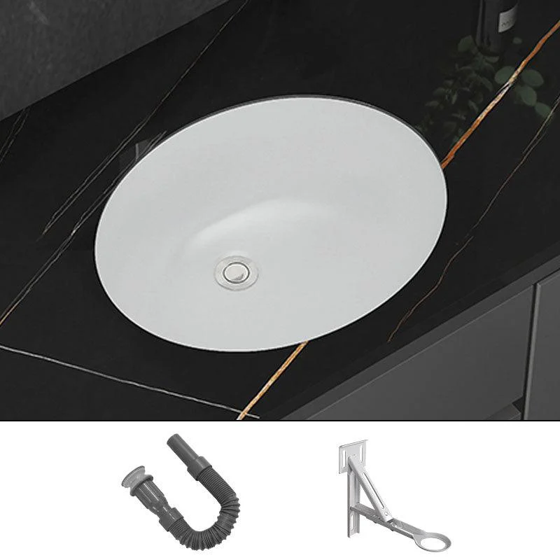 Modern White Bathroom Sink Porcelain Trough Bathroom Sink with Tap -Bathlova