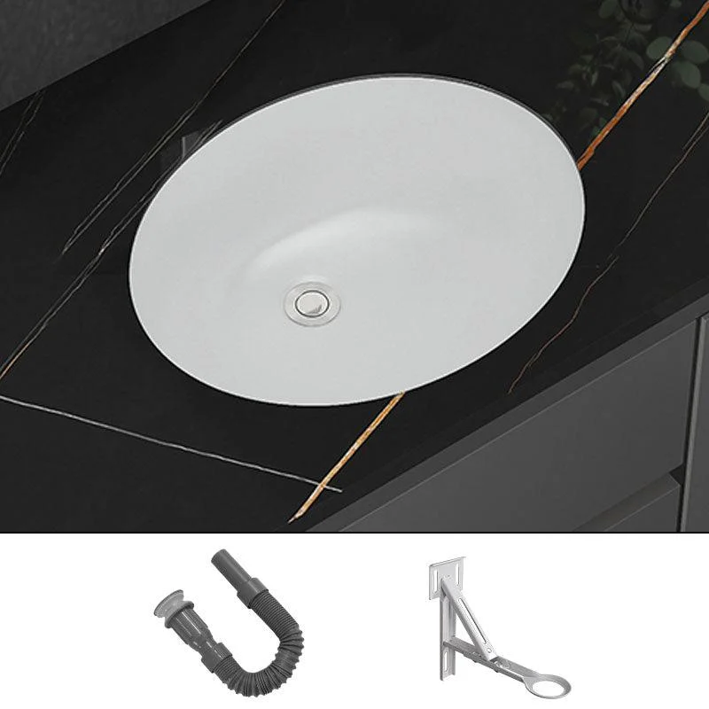 Modern White Bathroom Sink Porcelain Trough Bathroom Sink with Tap -Bathlova