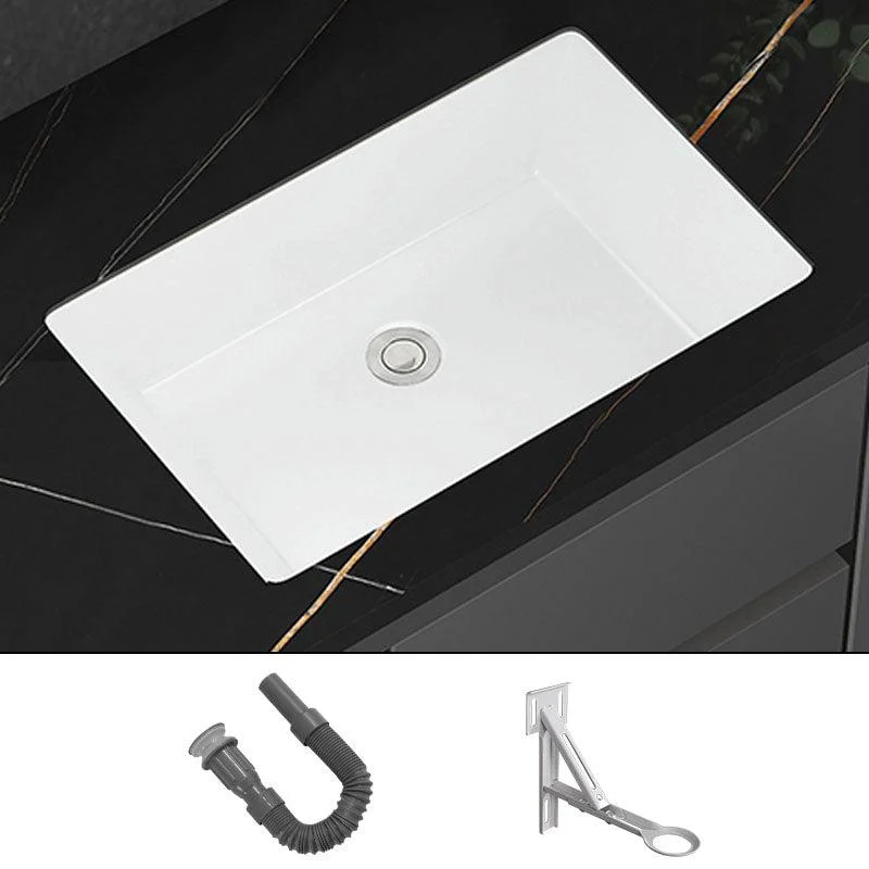 Modern White Bathroom Sink Porcelain Trough Bathroom Sink with Tap -Bathlova