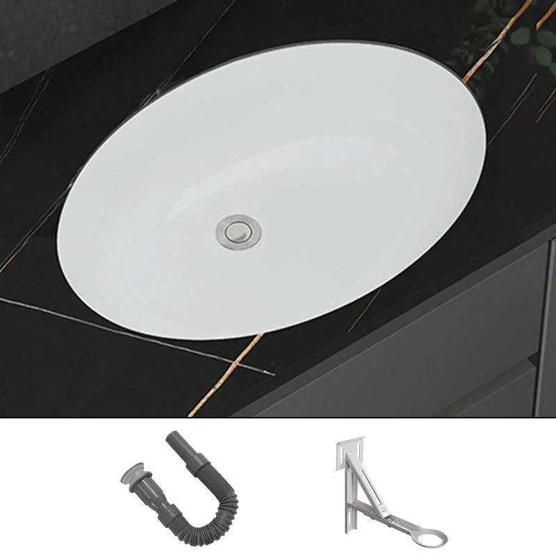 Modern White Bathroom Sink Porcelain Trough Bathroom Sink with Tap -Bathlova