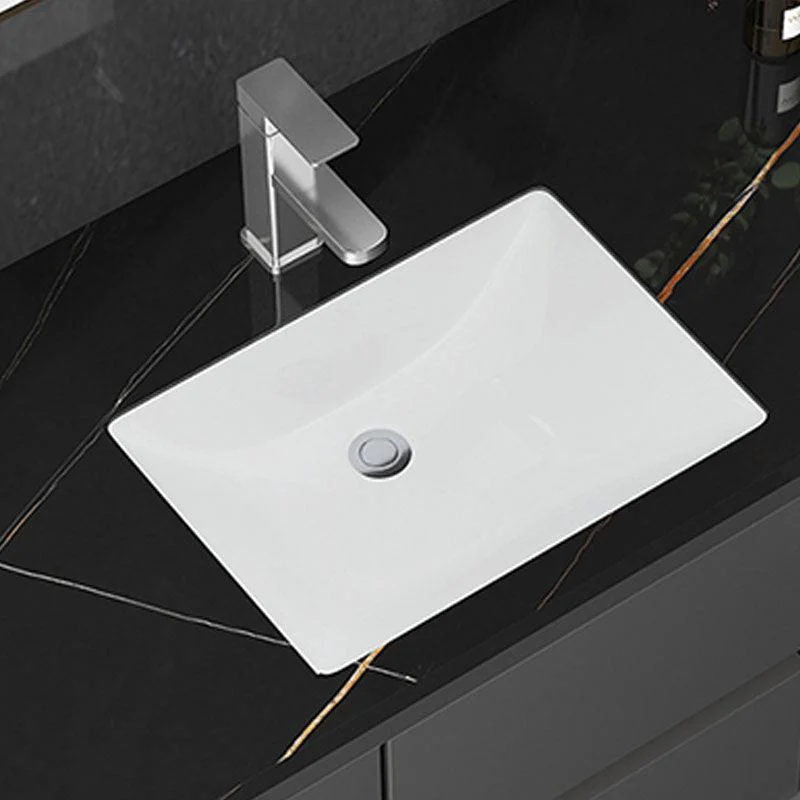 Modern White Bathroom Sink Porcelain Trough Bathroom Sink with Tap -Bathlova