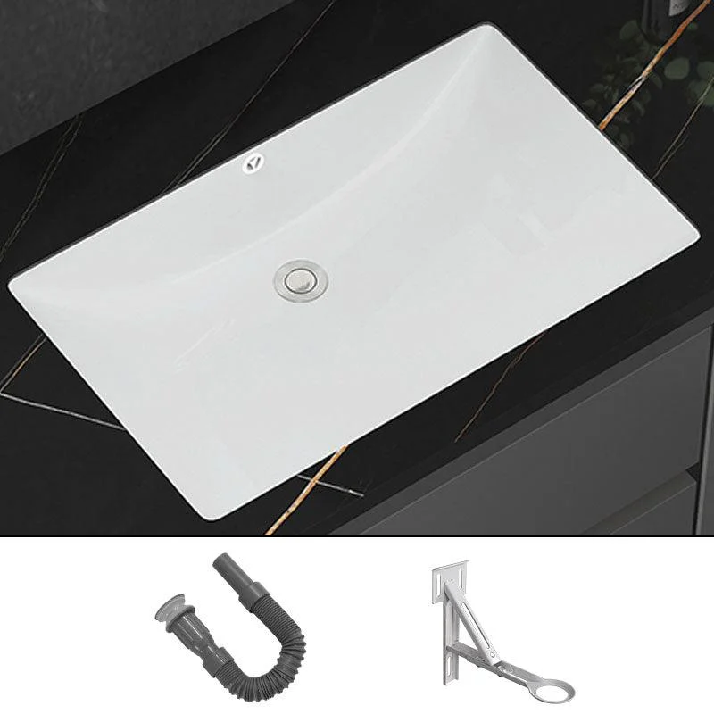 Modern White Bathroom Sink Porcelain Trough Bathroom Sink with Tap -Bathlova