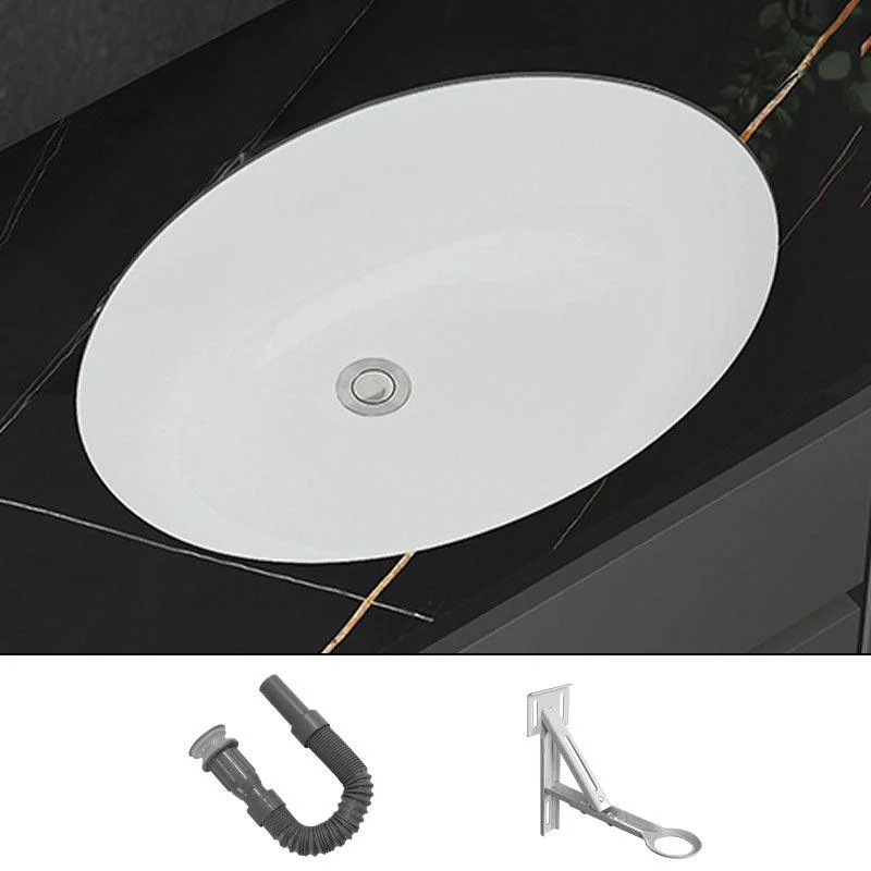 Modern White Bathroom Sink Porcelain Trough Bathroom Sink with Tap -Bathlova