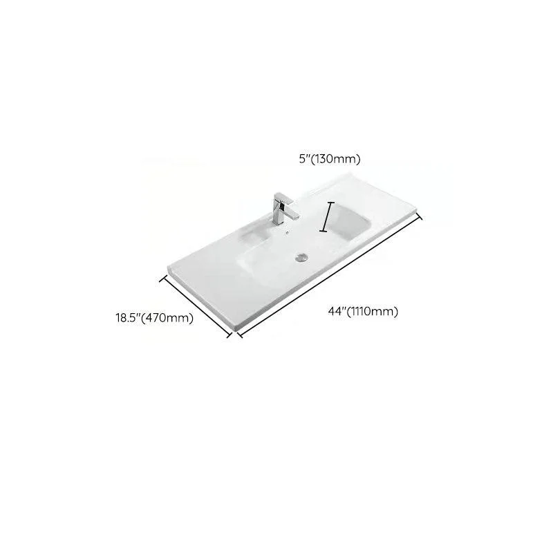 Modern White Bathroom Sink Rectangular Ceramic Bathroom Sink -Bathlova