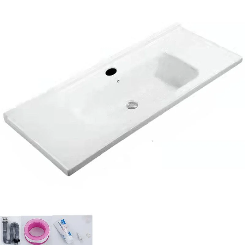 Modern White Bathroom Sink Rectangular Ceramic Bathroom Sink -Bathlova