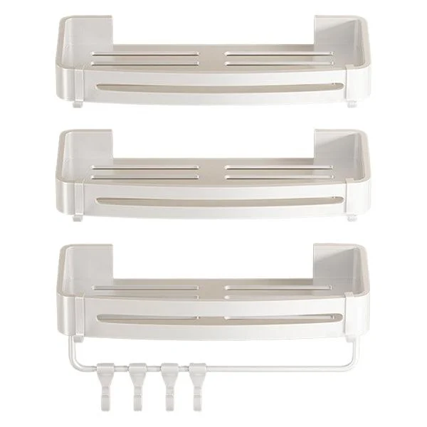 Modern White Finish Bath Shelf Rectangular & Triangle Bathroom Hardware Kit -Bathlova