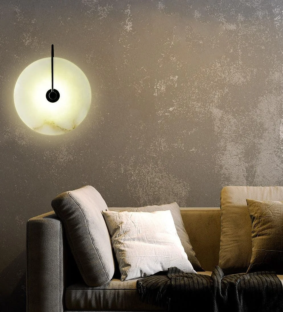 Modern White Marble Wall Sconce -Bathlova