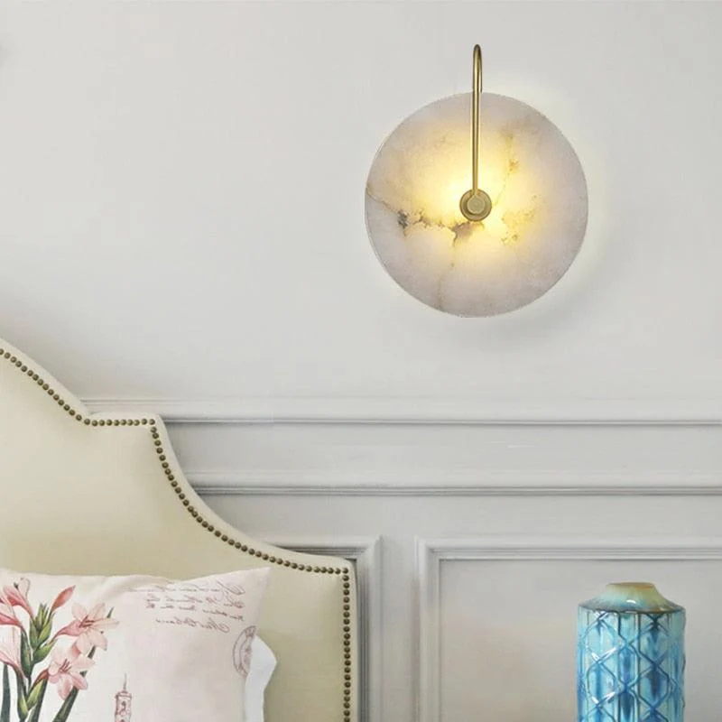 Modern White Marble Wall Sconce -Bathlova