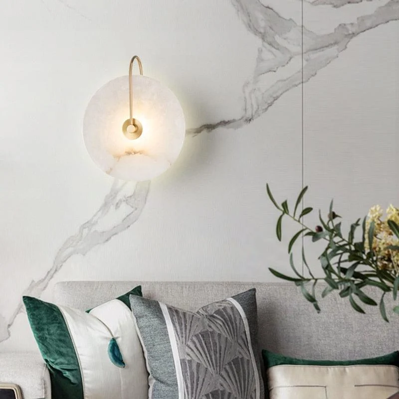 Modern White Marble Wall Sconce -Bathlova