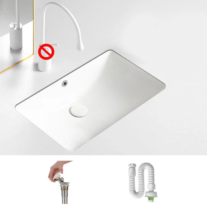 Modern White Undermount Bathroom Sink Porcelain Undermount Bathroom Sink -Bathlova