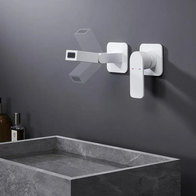 Modern Widespread Bathroom Tap Metal Wall Mounted Bathroom Tap -Bathlova