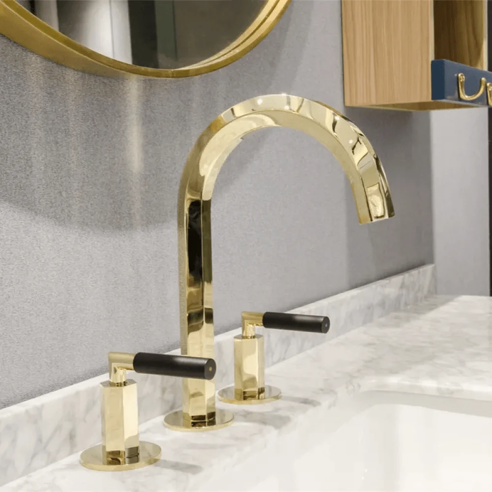 Modern Widespread Solid Brass Bathroom Tap - Sink Double Handles -Bathlova