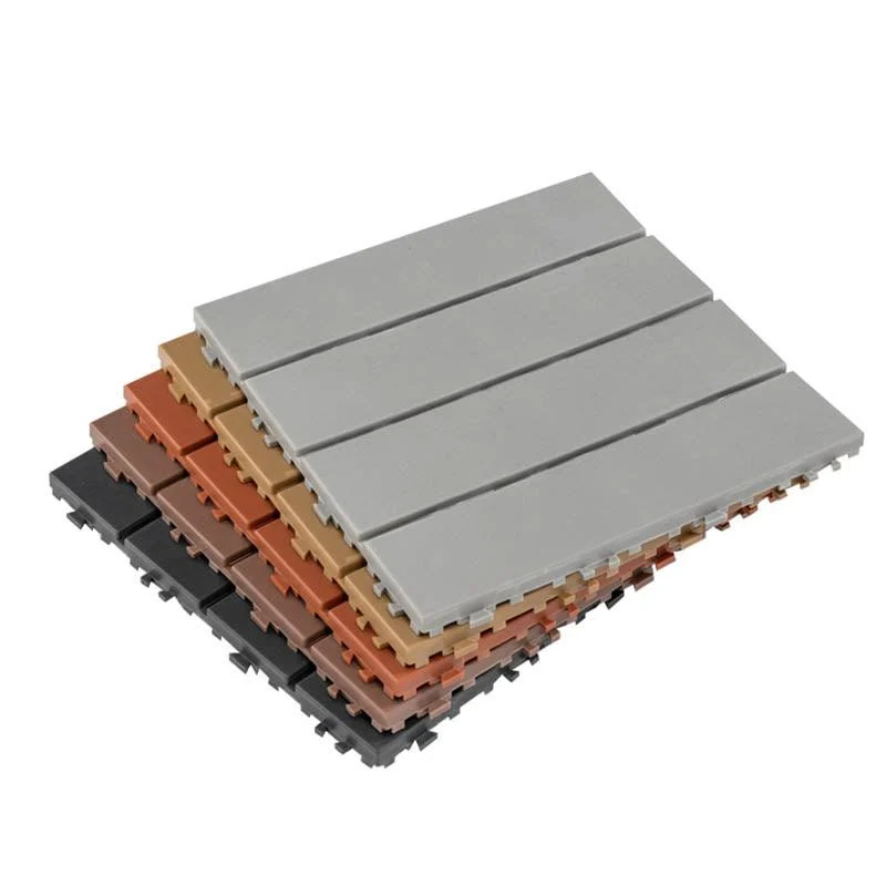 Modern Wood Decking Tiles Solid Color Interlocking Patio Flooring Tiles -Bathlova