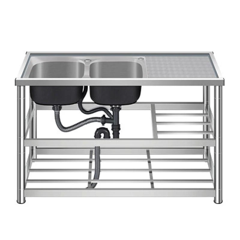 Modern Workstation Ledge Stainless Steel with Accessories and Tap Workstation -Bathlova