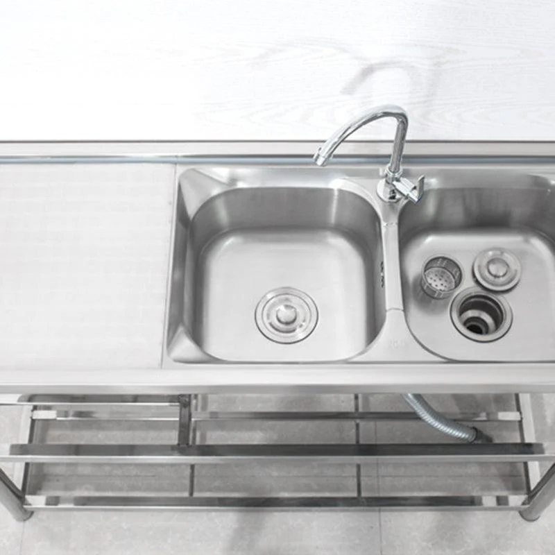 Modern Workstation Ledge Stainless Steel with Accessories and Tap Workstation -Bathlova