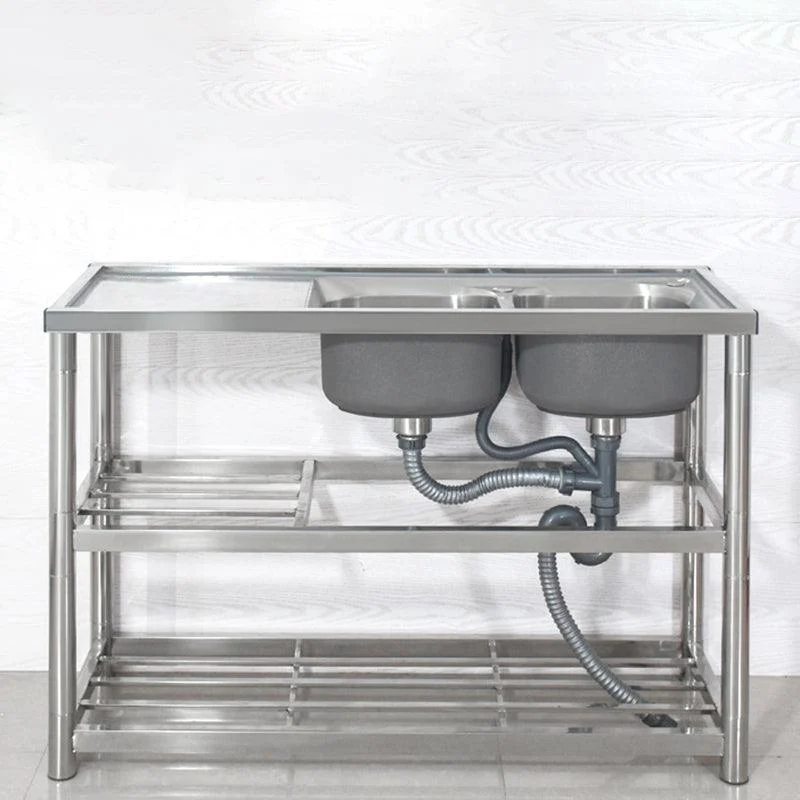 Modern Workstation Ledge Stainless Steel with Accessories and Tap Workstation -Bathlova