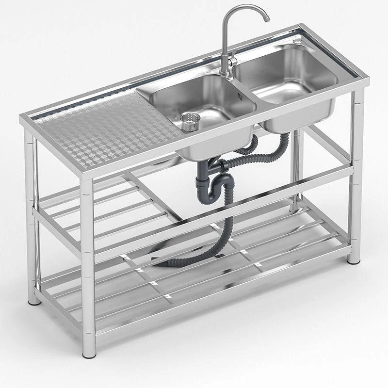 Modern Workstation Ledge Stainless Steel with Accessories and Tap Workstation -Bathlova