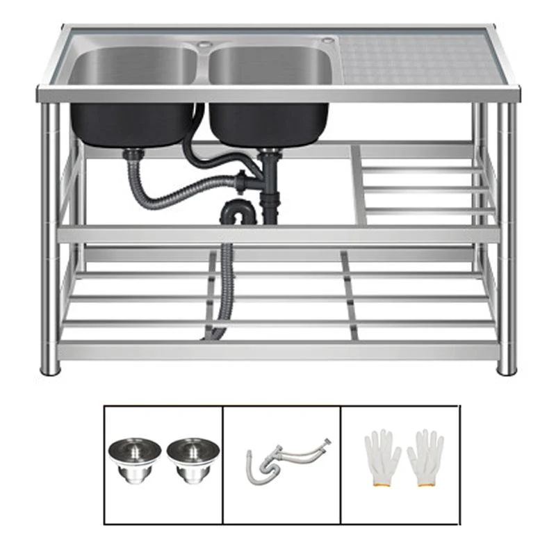 Modern Workstation Ledge Stainless Steel with Accessories and Tap Workstation -Bathlova