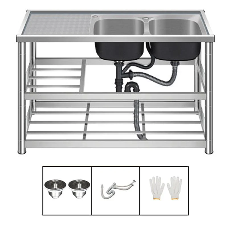 Modern Workstation Ledge Stainless Steel with Accessories and Tap Workstation -Bathlova