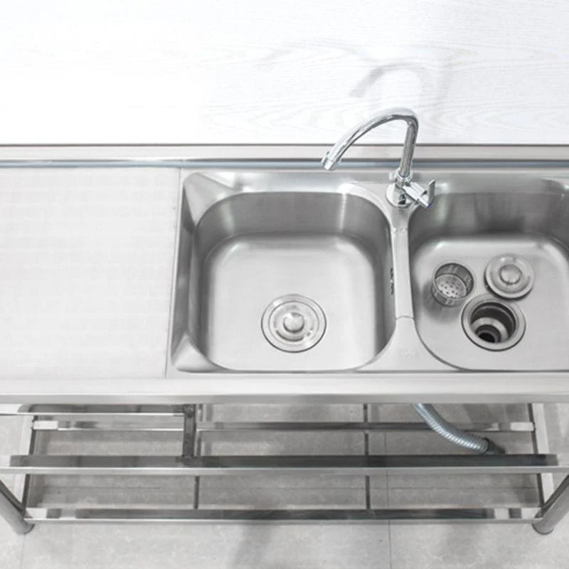 Modern Workstation Ledge Stainless Steel with Accessories and Tap Workstation -Bathlova