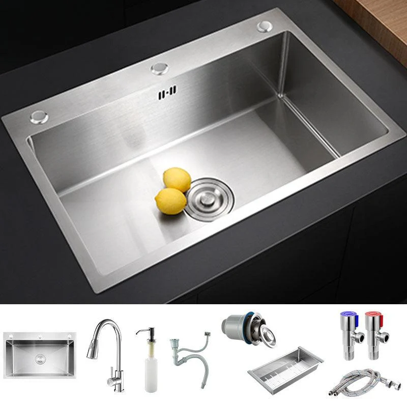 Modern Workstation Ledge Stainless Steel with Tap and Soap Dispenser Prep Station -Bathlova