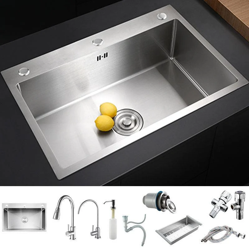 Modern Workstation Ledge Stainless Steel with Tap and Soap Dispenser Prep Station -Bathlova