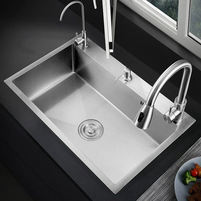 Modern Workstation Ledge Stainless Steel with Tap and Soap Dispenser Prep Station -Bathlova