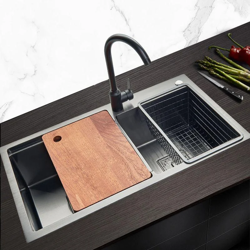 Modern Workstation Sink Stainless Steel Cutting-Board and Tap Kitchen Sink -Bathlova