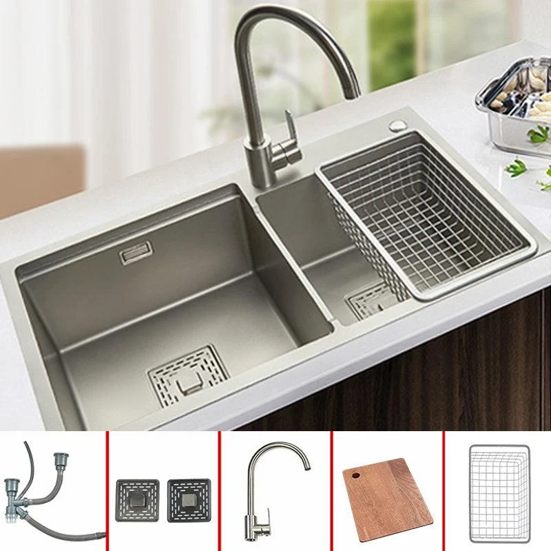 Modern Workstation Sink Stainless Steel Cutting-Board and Tap Kitchen Sink -Bathlova