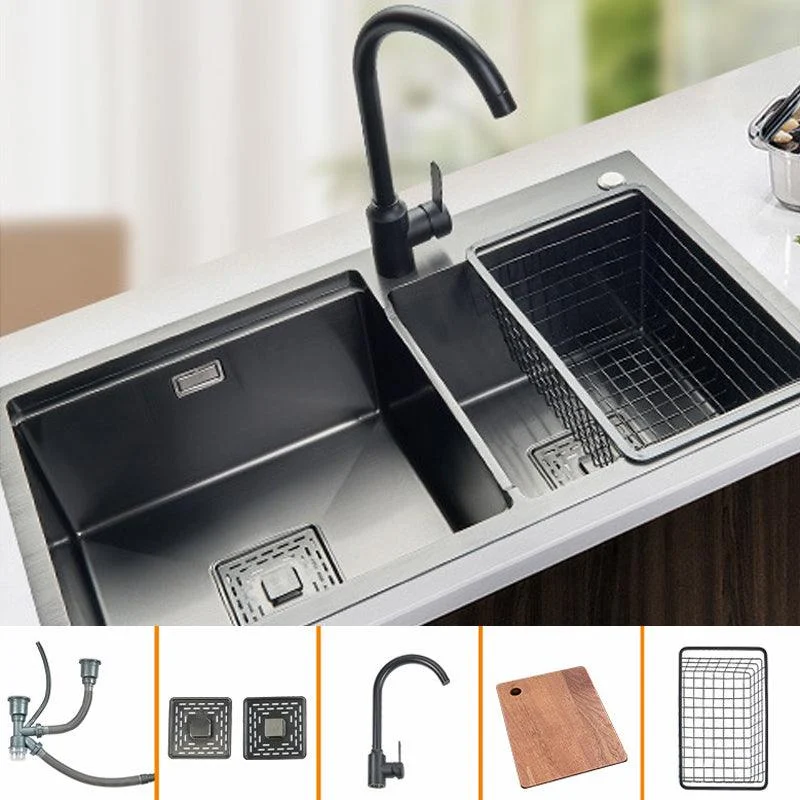 Modern Workstation Sink Stainless Steel Cutting-Board and Tap Kitchen Sink -Bathlova