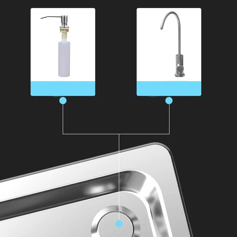 Modern Workstation Sink Stainless Steel Drain Assembly and Tap Kitchen Sink -Bathlova